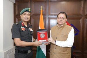 मुख्यमंत्री से महानिदेशक एनसीसी ने की शिष्टाचार भेंट,उत्तराखण्ड में एनसीसी के विस्तार एवं आधुनिक आधारभूत संरचना के विकास पर हुई महत्वपूर्ण चर्चा